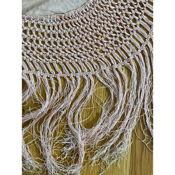 Antique Vintage Piano Shawl Embroidered Pink Silk Art Nouveau LARGE 68”x68” - Picture 9 of 13